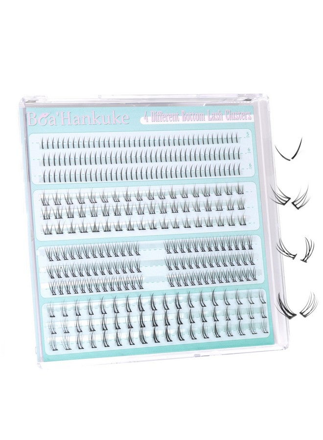Boahankuke Bottom Lashes Natural 0.07 mm Thickness Bottom Lash Clusters Wispy Bottom Eyelashes 306 PCS 4 Styles Bottom Lash Extensions by Boahankuke - Image 1