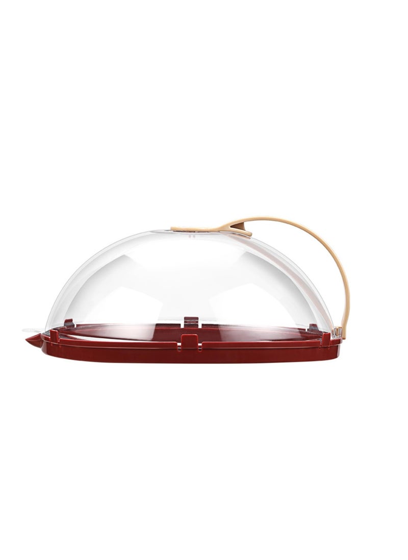 SYOSI Microwave Splatter Cover Vented for Food, Transparent Adjustable Vented Guard with Steam Trough, Hook Hole, Kitchen Gadget, Dishwasher Safe, BPA-Free Plastic, Red  - Image 1