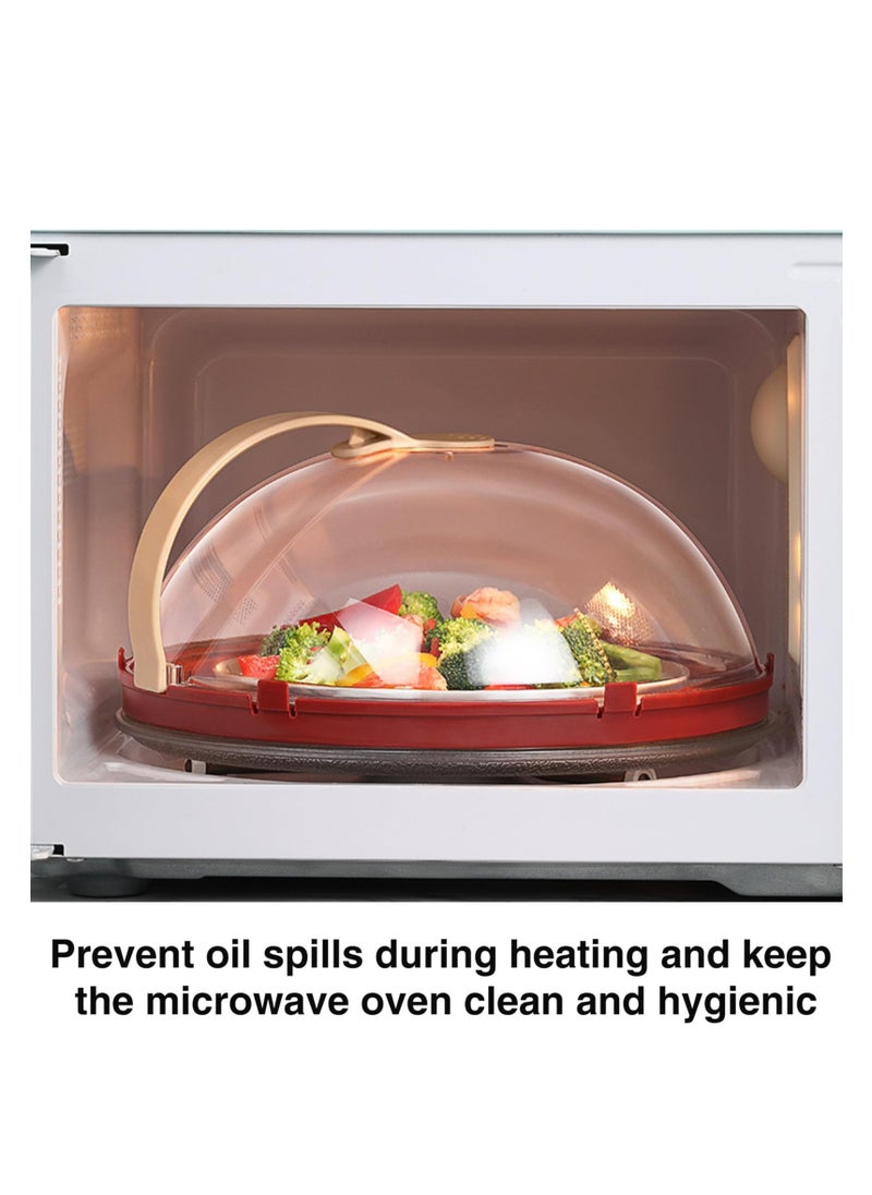 SYOSI Microwave Splatter Cover Vented for Food, Transparent Adjustable Vented Guard with Steam Trough, Hook Hole, Kitchen Gadget, Dishwasher Safe, BPA-Free Plastic, Red  - Image 3