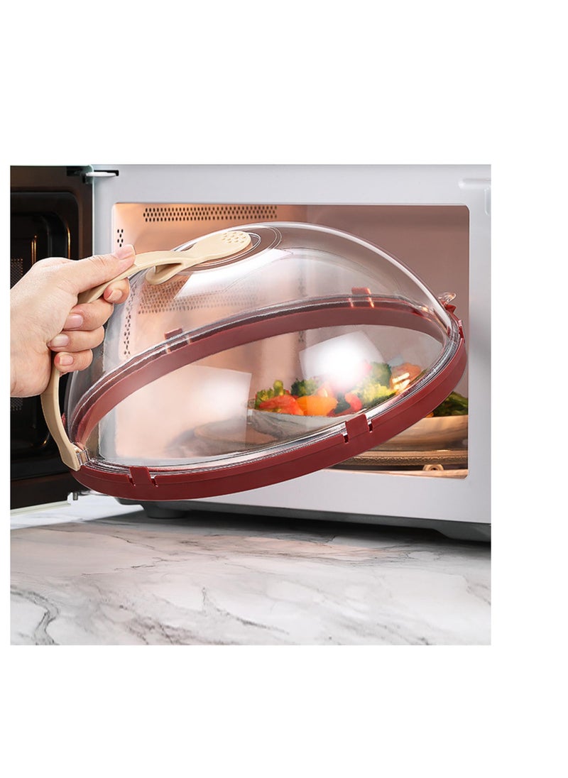 SYOSI Microwave Splatter Cover Vented for Food, Transparent Adjustable Vented Guard with Steam Trough, Hook Hole, Kitchen Gadget, Dishwasher Safe, BPA-Free Plastic, Red  - Image 4