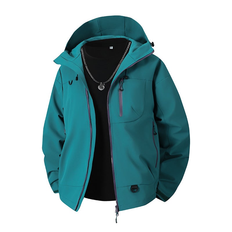 New Jacket Men'S Three-Proof Outdoor Mountaineering Jacket Men'S And Women'S Same Style Casual Loose Hooded Couple Jacket - Image 5