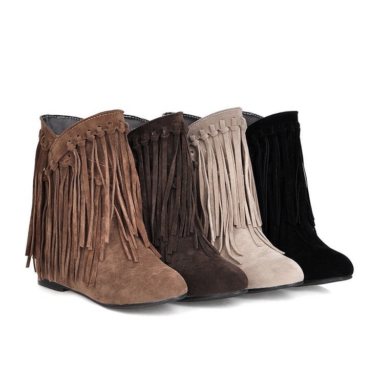 Factory Generation Frosted Tassel Women'S Boots Chengdu Large Size Women'S Boots Short Boots Large Size 40-43 Women'S Shoes - Image 2