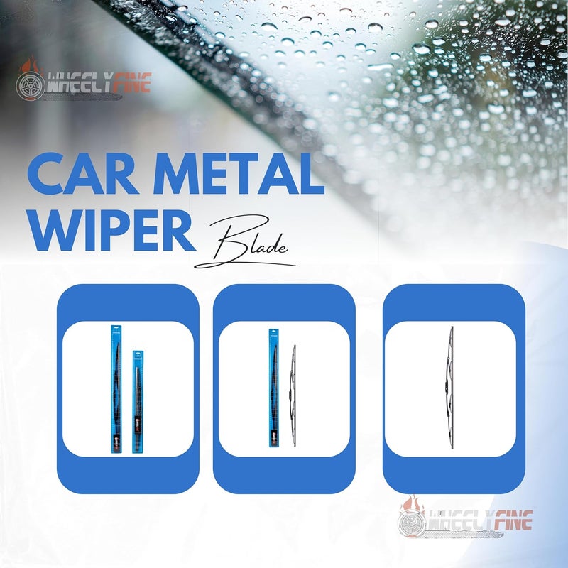 Wheelyfine Car Wiper Blades | Metal Frame | Water Repellent Windshield Wipers | Blade Refills (Volkswagen Vento (2010 Onwards) Dr 24"/Pa 16") - Image 3