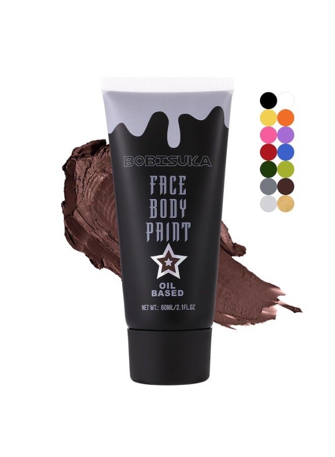 BOBISUKA BOBISUKA Brown Face Paint, Oil-based Body Painting Kit, Cream Blendable Facepaint for Halloween Cosplay, Costume, Parties, Stage, Theater, SFX Special Effect Makeup and Hunting Camo - Image 1