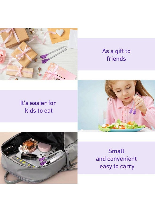 HASTHIP® 3Pcs Small Kitchen Tongs - 5.1'' Stainless Steel Creative Color Silicone Palm Food Tongs for Desserts, Pastries, Ice Cubes, Sushi, Kids and Parties - Image 4