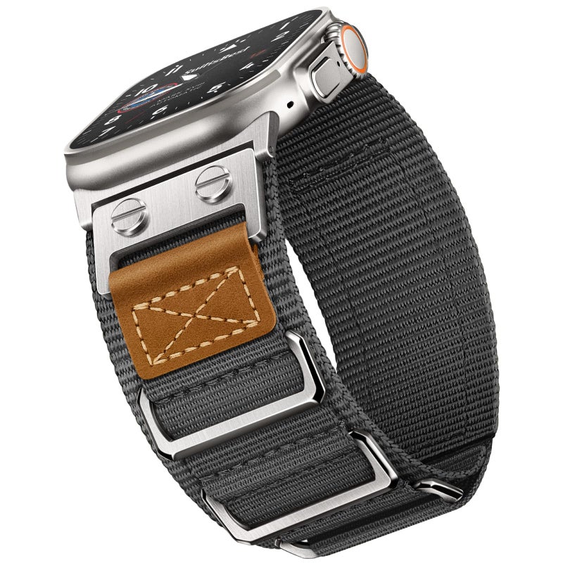 Suitisbest Rugged Bands Compatible for Apple Watch Ultra Band 49mm 46mm 45mm 44mm 42mm, 3 Ring Military Nylon Sport Durable Metal Strap for iWatch Series 11 10 9 8 7 6 5 4 3, SE 3 2 1, Ultra 3 2 1 - Image 1