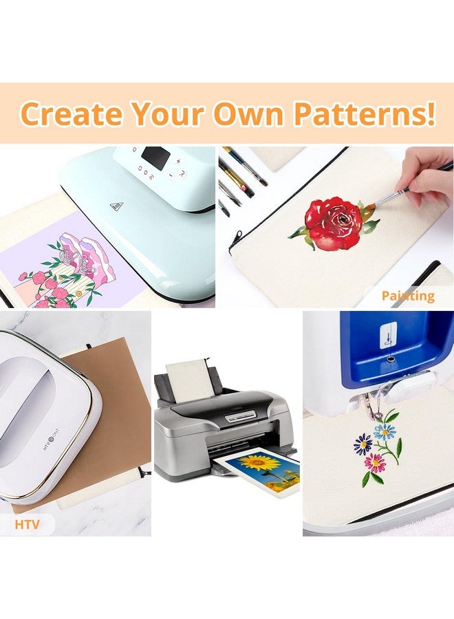 HTVRONT Blank Canvas Makeup Bags 20 Pack, Sublimation Blanks Cosmetic Bags, DIY Heat Transfer Canvas Pen Case Pencil Bags, Beige Multi-Purpose Travel Toiletry Zipper Bags (20pcs 8.3 × 5 Inch) - Image 5