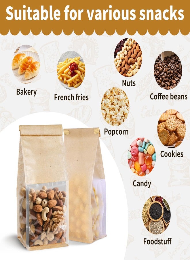Dualshine 100 Pack Bread Bags with Tin Tie，Small Bakery Bag with Clear Window，Pastry Bagel Bags，Cookie Bag for Bakery, Homemade Bread，Popcorn，Cookies，Coffee Bean - Image 3