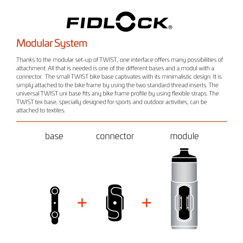 FIDLOCK Twist Bottle 590ml & Universal Base Set | New Leak-Proof, Self-Sealing Bottle Cap | Bike Water Bottle Holder with No Screws & Attached Bottle | Cage Free Magnetic Rack | Smoke - Image 5