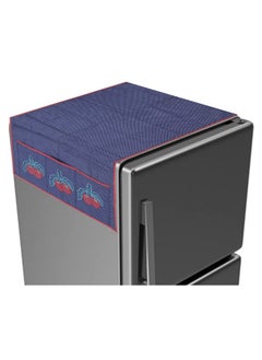 Kuber Industries Kuber Industries Fridge Top Cover|Refrigerator Cover for Kitchen|Fridge Top Cover with Pockets and Handle|Non-Woven Strawberry Dot Print (Blue)  - Image 1