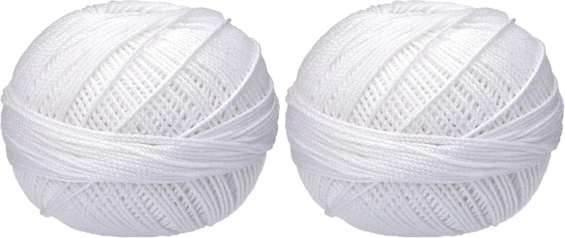 Handy Hands Lizbeth Egyptian Cotton Crochet, Tatting, Knitting Thread Size 3 (50 Grams 120 Yards) – HH03601, Snow White, 1 Count (Pack of 2) - Image 1