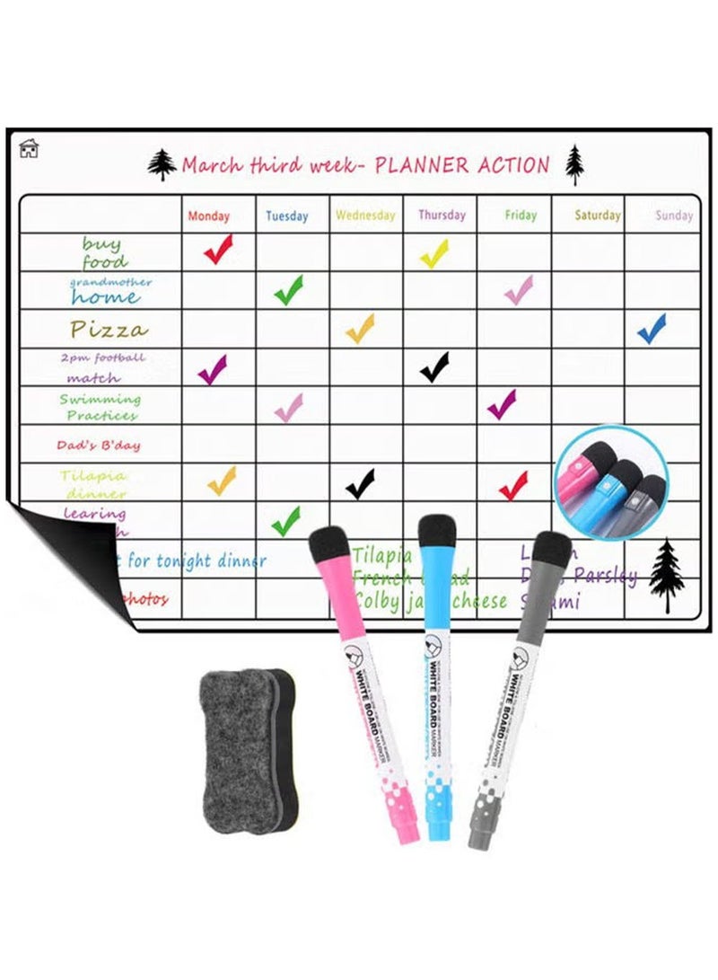 YOUGE Magnetic Calendar Whiteboard White 