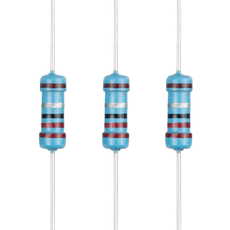 EDGELEC Store 100 قطعة مقاومة 2.2 أوم 1/2 واط (0.5 واط) ±1% تحمل مقاومة معدنية ثابتة، قيم متعددة من المقاومة اختيارية - Image 1