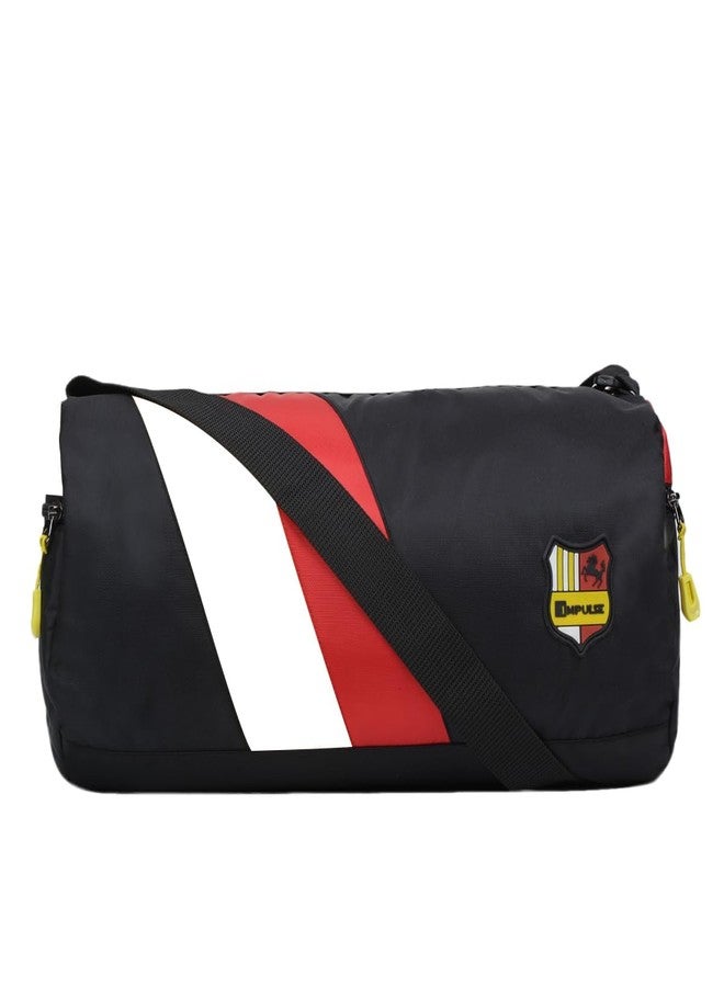Impulse Vegas Black 20L Polyester Duffle Bag with Adjustable Strap | Lightweight Travel & Gym Bag for Men & Women | 1 Year Warranty - Image 1