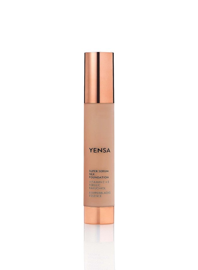 YENSA Serum Foundation Makeup - Super Silk Full Coverage Foundation Enriched with Peptides, Vitamin C & Ferulic Acid to Help Reduce Fine Lines, Wrinkles & Dark Circles - Tan 3 (1 oz) - Image 1