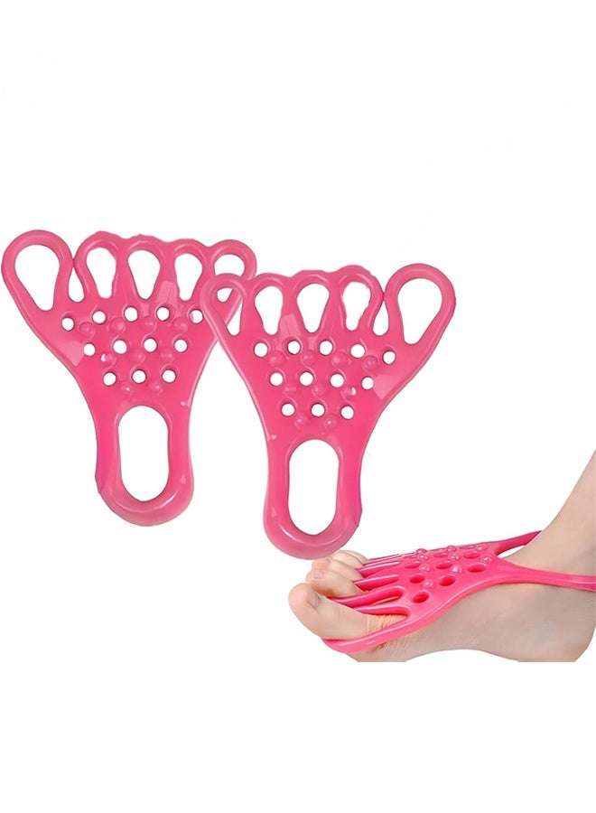 حزام شد اللفافة القدمية - شريط لتخفيف التهاب اللفافة الأخمصية واسترخاء العضلات وتدليك القدم، 5.4 بوصة طول × 4.9 بوصة عرض، قطعتان (وردي) - Image 1