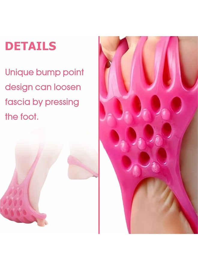حزام شد اللفافة القدمية - شريط لتخفيف التهاب اللفافة الأخمصية واسترخاء العضلات وتدليك القدم، 5.4 بوصة طول × 4.9 بوصة عرض، قطعتان (وردي) - Image 3