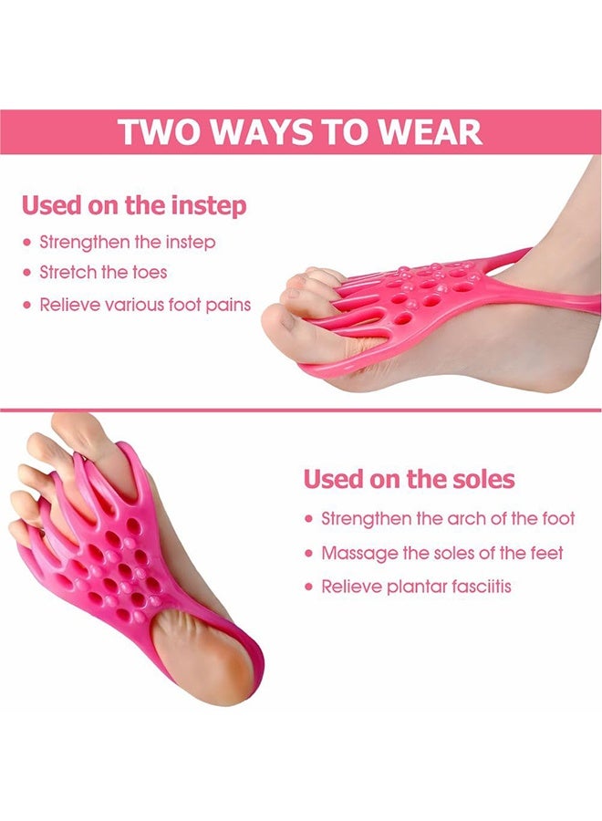 حزام شد اللفافة القدمية - شريط لتخفيف التهاب اللفافة الأخمصية واسترخاء العضلات وتدليك القدم، 5.4 بوصة طول × 4.9 بوصة عرض، قطعتان (وردي) - Image 4