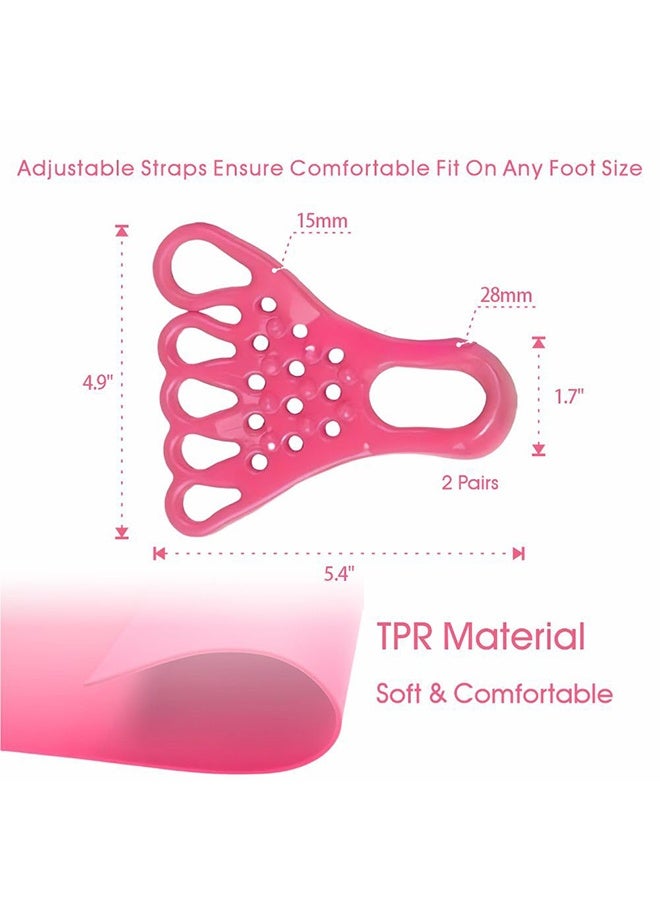 حزام شد اللفافة القدمية - شريط لتخفيف التهاب اللفافة الأخمصية واسترخاء العضلات وتدليك القدم، 5.4 بوصة طول × 4.9 بوصة عرض، قطعتان (وردي) - Image 2