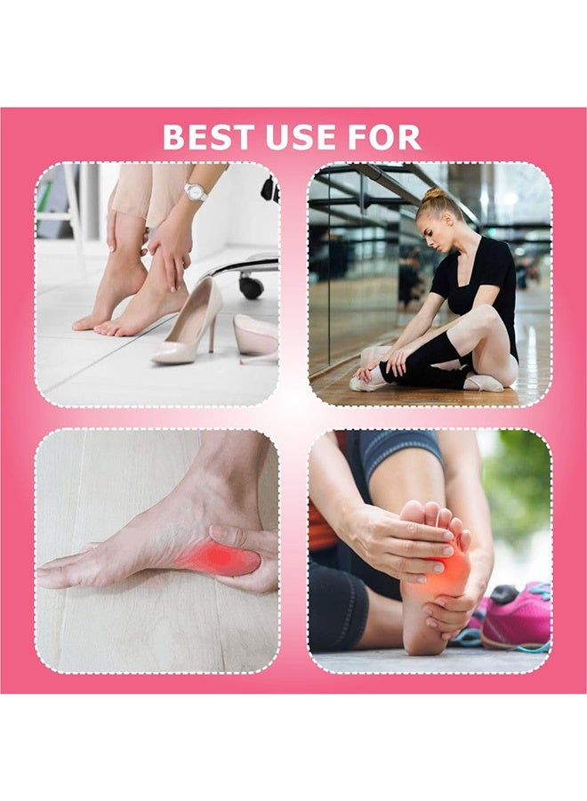 حزام شد اللفافة القدمية - شريط لتخفيف التهاب اللفافة الأخمصية واسترخاء العضلات وتدليك القدم، 5.4 بوصة طول × 4.9 بوصة عرض، قطعتان (وردي) - Image 5