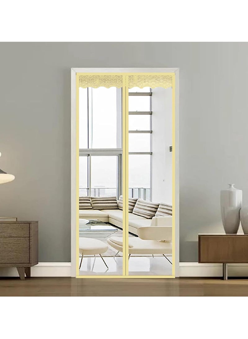 KASTWAVE Insulated Door Curtain - Thermal Magnetic Self-Sealing Door Screen - EVA Keep Bugs Out - Keep Warm in Winter Cool in Summer - Hand Free Closure (100 x 210CM) - Image 1