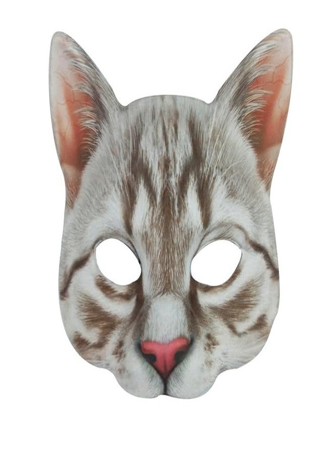 Hosfairy 1Pcs Halloween Half Face Cat Mask Animal Cat Mask for Halloween Christmas Easter Novelty Costume Party Accessory(Style C) - Image 4