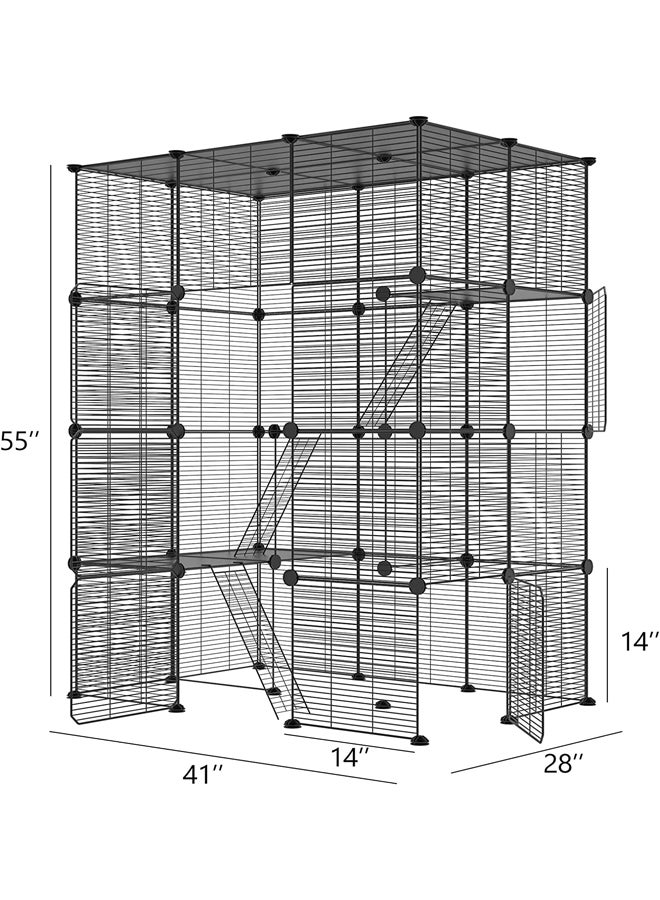Generic Large Cat Cage Enclosures Indoor Cat Playpen Detachable Metal Wire Indoor DIY Kennels Crate Large Exercise Place Ideal, for 1-3 Cats  - Image 2