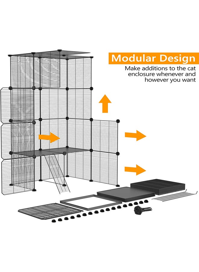 Generic Large Cat Cage Enclosures Indoor Cat Playpen Detachable Metal Wire Indoor DIY Kennels Crate Large Exercise Place Ideal, for 1-3 Cats  - Image 5