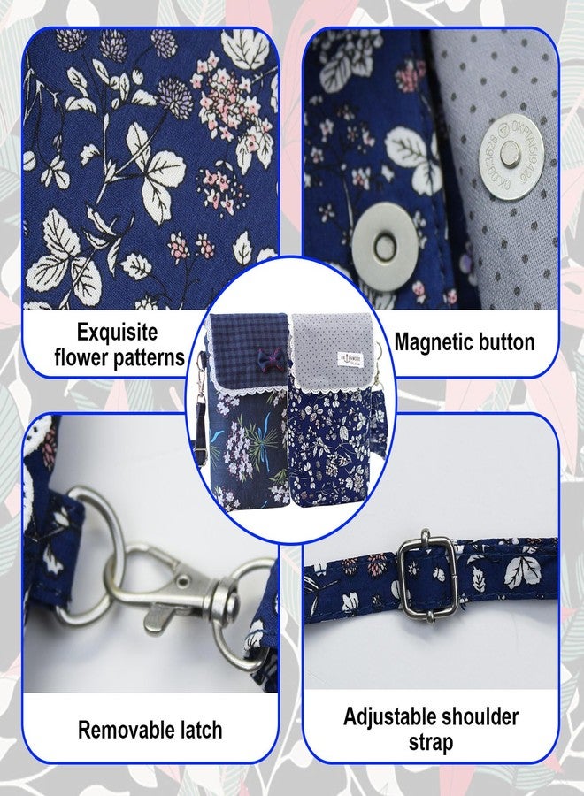 WisePoint Small Phone Purse for Women, Cotton Crossbody Phone Purse Cell Phone Purse with Zipper, Smartphone Crossbody Bag (style 1) - Image 3