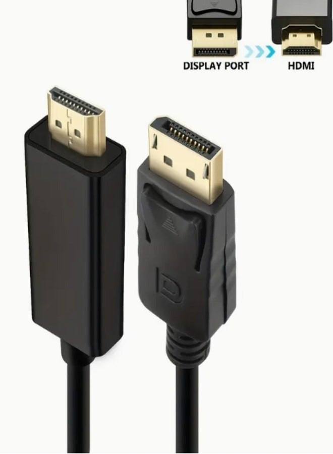 DisplayPort to HDMI Cable 6ft, (1.8m) 4K DP to HDMI Cable Adapter, One-Way DP 1.2 to HDMI 1.4 Cable, Compatible with PC TV Monitor Projector Laptop Dell HP - Image 2