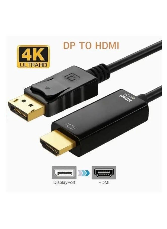 DisplayPort to HDMI Cable 6ft, (1.8m) 4K DP to HDMI Cable Adapter, One-Way DP 1.2 to HDMI 1.4 Cable, Compatible with PC TV Monitor Projector Laptop Dell HP - Image 1