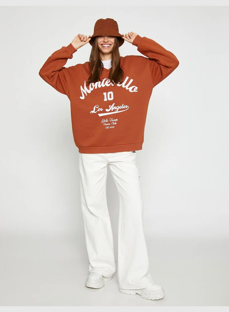 KOTON College Printed Sweatshirt