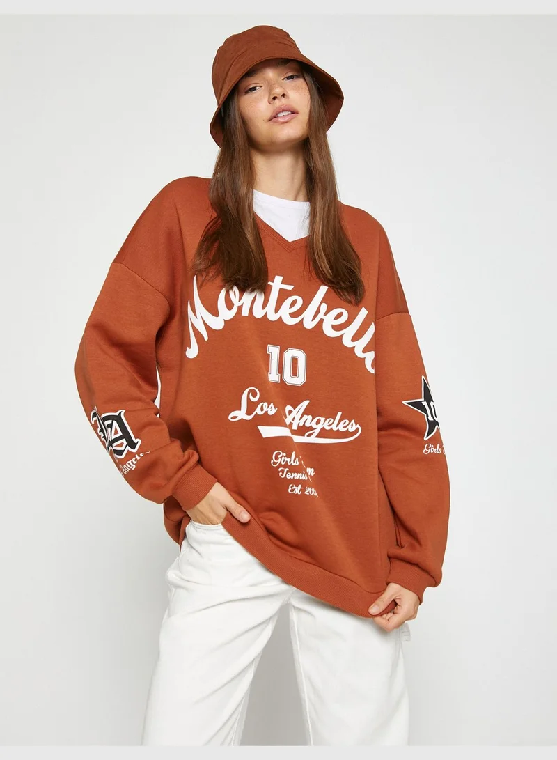 KOTON College Printed Sweatshirt