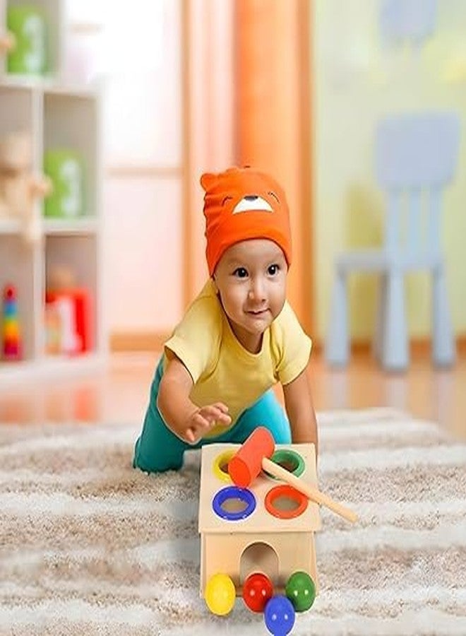 Toycel Sensory Wooden Hammer Ball Knock Pounding Toy with Box Case, 4 Balls and 1 Hammer Best Motor Skills and Educational Toy Set for Kids - Image 4