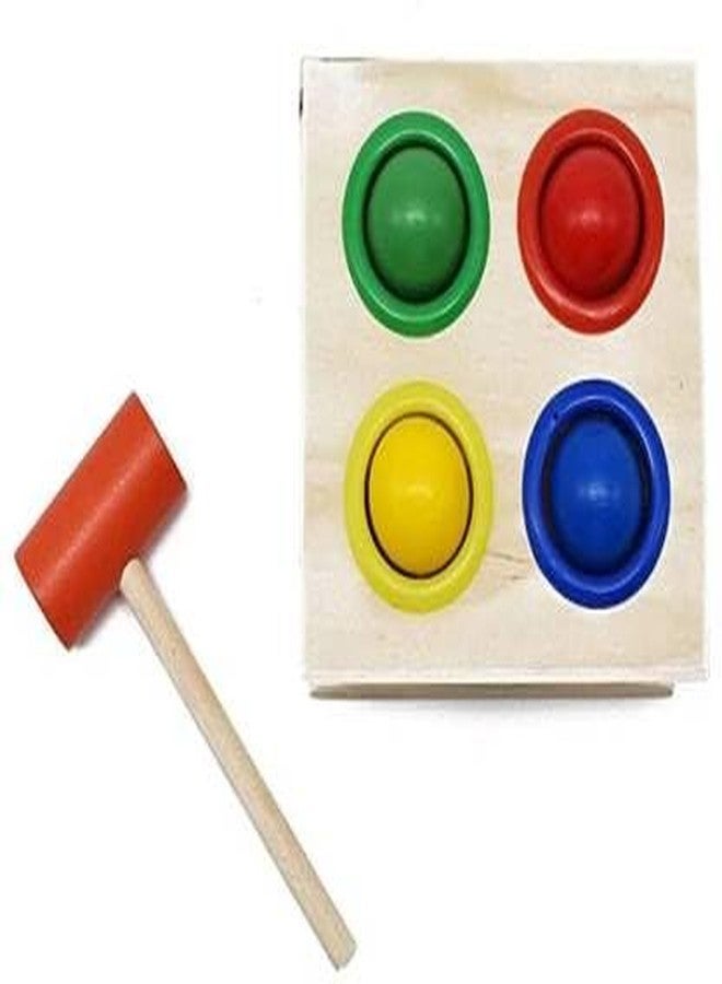 Toycel Sensory Wooden Hammer Ball Knock Pounding Toy with Box Case, 4 Balls and 1 Hammer Best Motor Skills and Educational Toy Set for Kids - Image 2