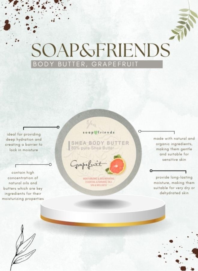 Soap&Friends Grapefruit 80% Shea Butter Moisturizer with Avocado Oil - 200 ml - Image 2