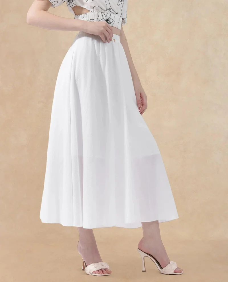 Rareism Women's Textured Cotton Brunch Skirt