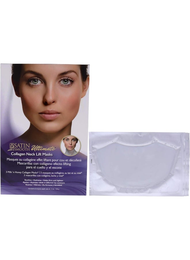 Satin Smooth Ultimate Collagen Neck Lift Mask For Women - 3 Pc Mask - Image 1