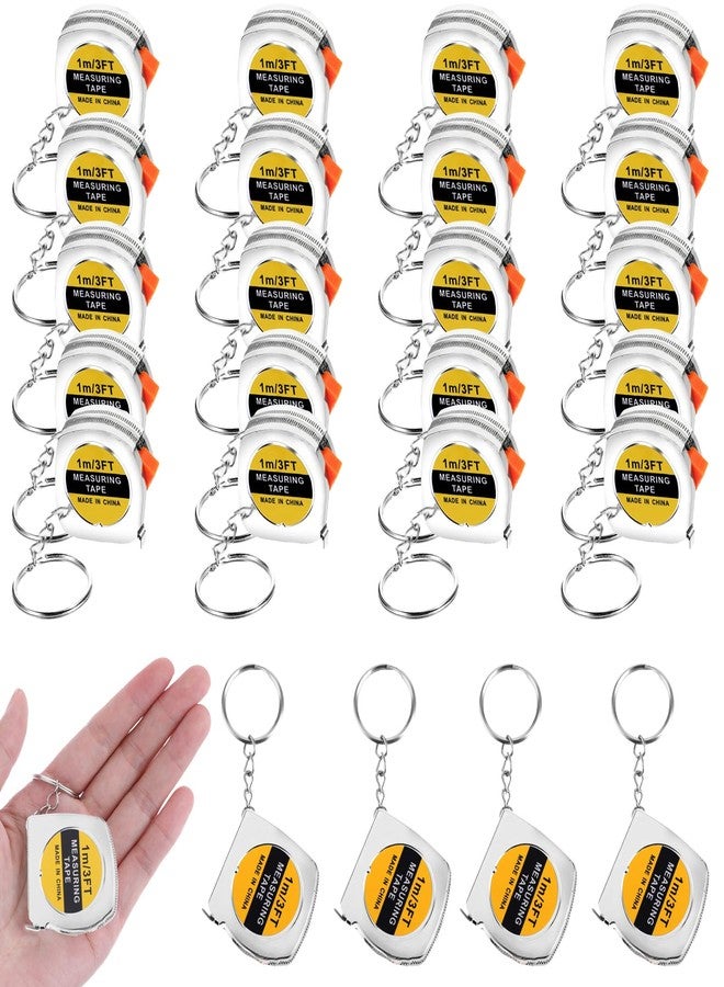 جريفوسيا 24 قطعة من سلاسل مفاتيح شريط القياس، أشرطة قياس صغيرة عملية بطول 1.5 بوصة مع آلية قفل منزلق ثابتة، مثالية كهدايا للحفلات، وحشو أكياس الهدايا، بطول 1 متر/ 3 أقدام. - Image 1