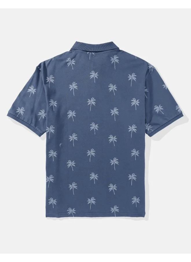 American Eagle Printed Pique Polo Shirt