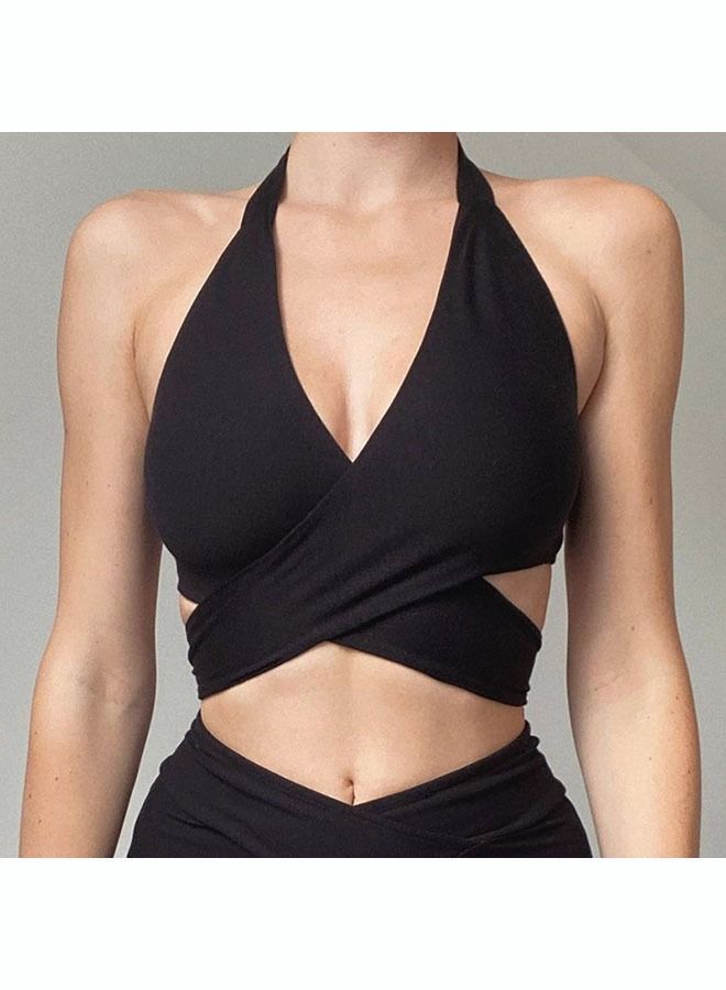 NIBEMINENT Women's Fashion Solid Color Vest Has a Variety of Wearing Methods Tank Top Lace up Slim Sleeveless Tie Up - Image 2