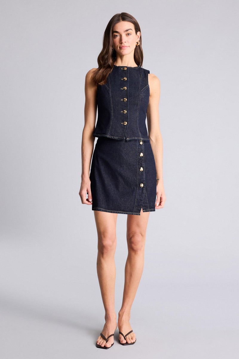 DeFacto Blue Woman Denim Vest Casual - Image 2