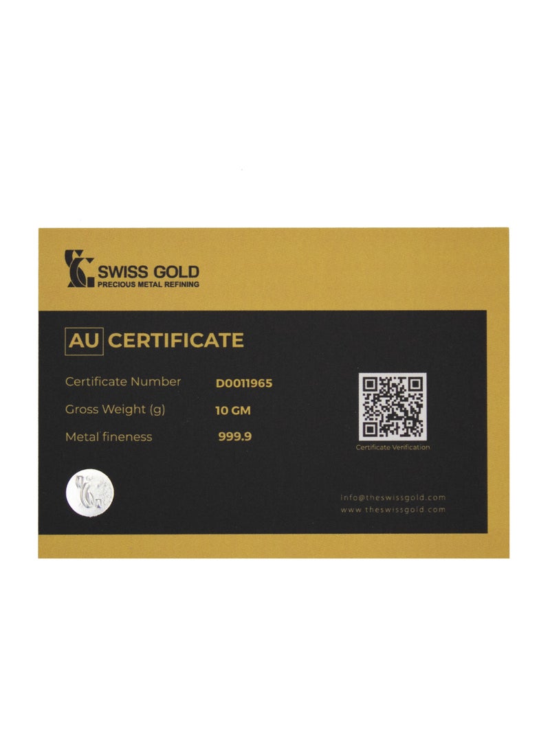 Swiss gold - 999.9 SwissGold Hatha Min Fadl Rabbi Minted Bar 24KT - 10 grams - Image 1