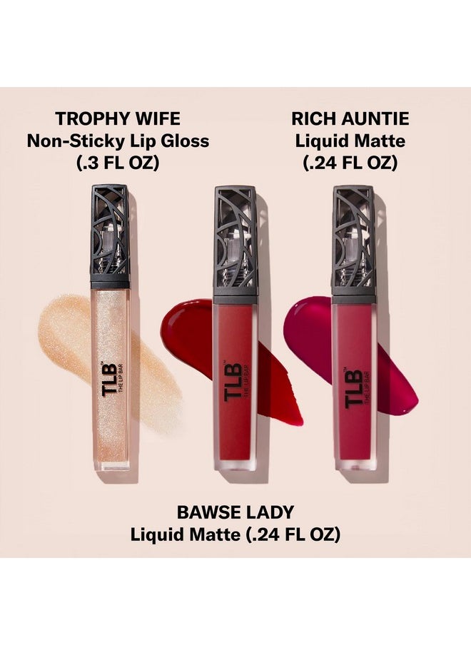 ذا ليب بار - مجموعة هدايا Perfect Pout Mini Lip Trio (3 منتجات) - أحمر شفاه غير لامع سائل Nonstop وملمع شفاه غير لاصق - بحجم مناسب للسفر - صندوق هدايا - نباتي وخالي من الجلوتين وخالي من القسوة - مكياج ومستحضرات تجميل  - Image 3