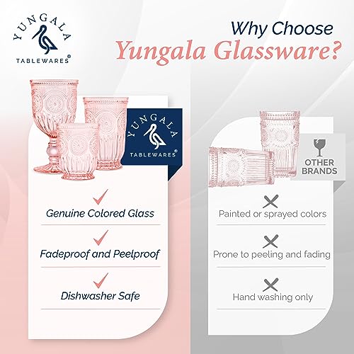 Yungala Pink Highball Tumblers set of 6 vintage glassware pink drinking glasses for lovers of colored glassware and colorful drinking glasses - Image 3