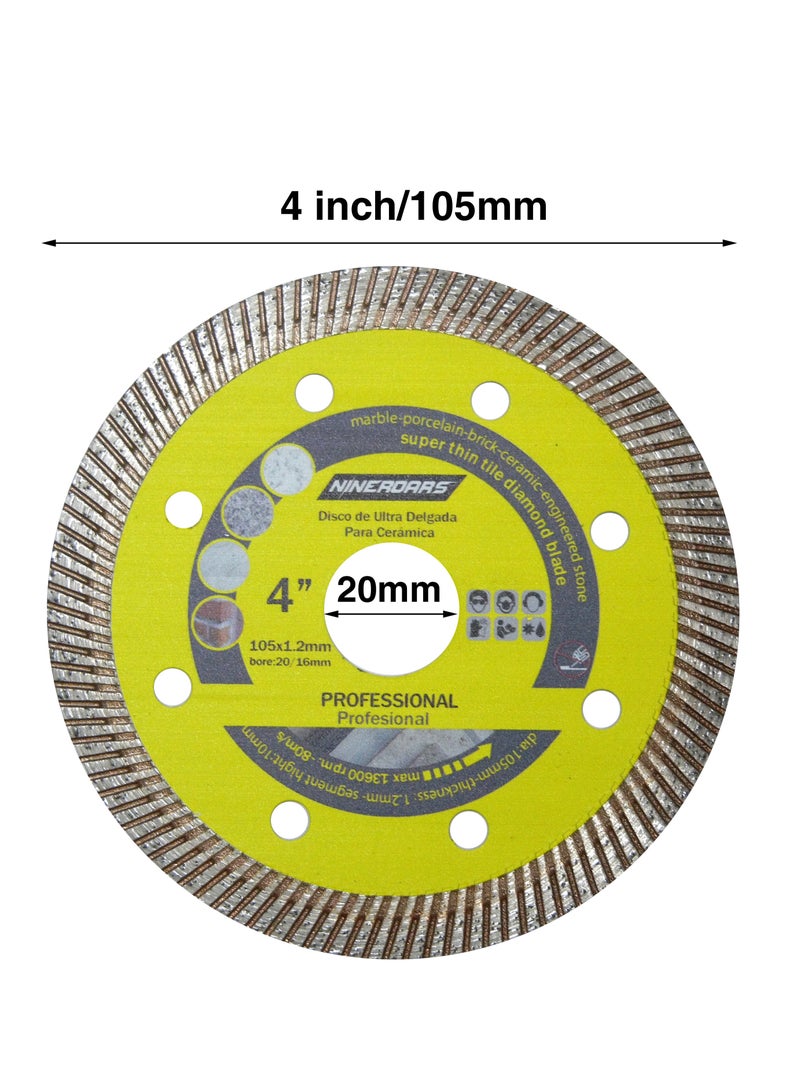NINEROARS Super Thin Tile Blade 4  inch ,105mm Diamond Turbo Blade for Marble and Tiles - Image 2