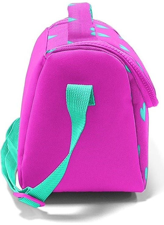 CORAL HIGH Kids Neon Pink Water Green Heart Patterned Thermo Lunchbox 11806  - Image 3