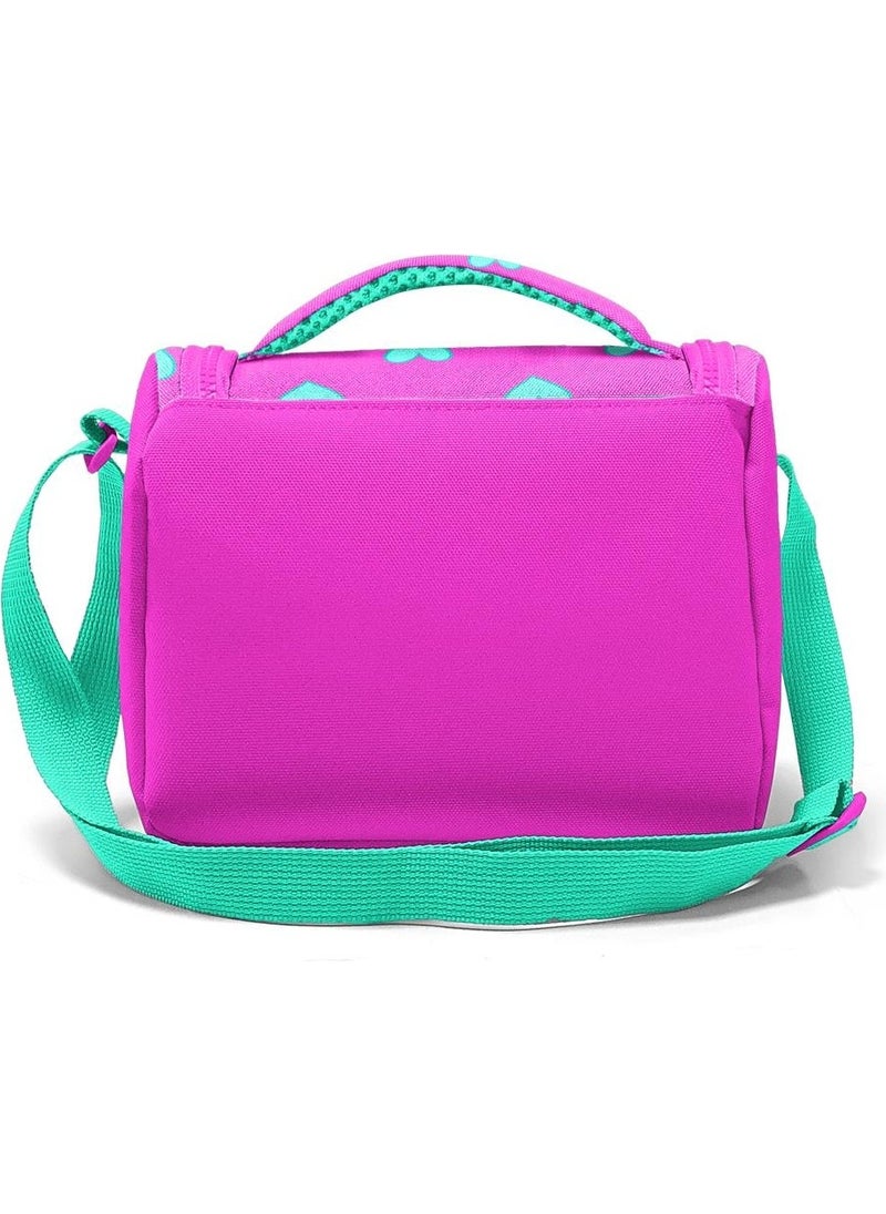 CORAL HIGH Kids Neon Pink Water Green Heart Patterned Thermo Lunchbox 11806  - Image 4