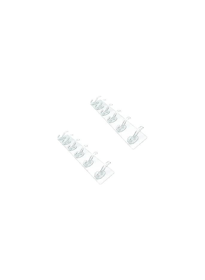 Spaceshoop Self Adhesive 6 Hooks Wall Hanger Clear 2pas  - Image 1