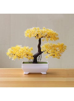 Generic Artificial Bonsai Tree Simulation Potted Plant Office Living Room Home Decor Yellow  - Image 1